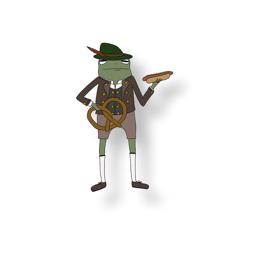 brat n pretzel oktoberfest frog