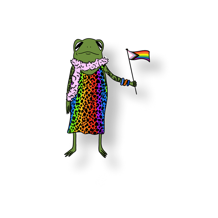 cheetah dress pride frog
