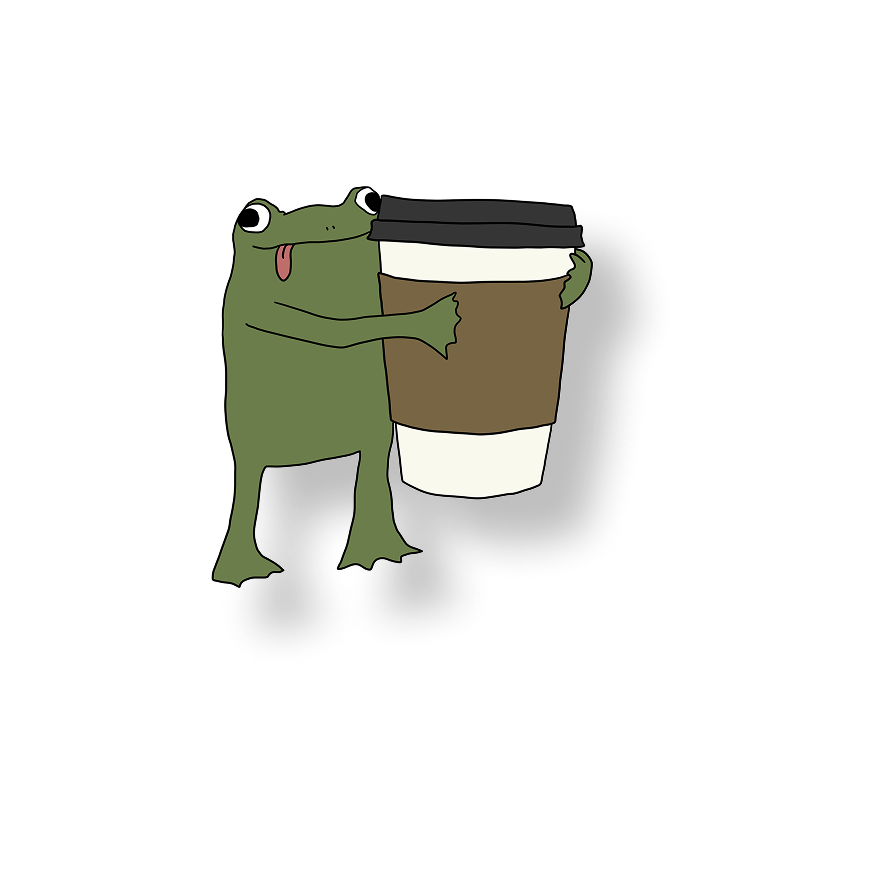 coffee lover frog