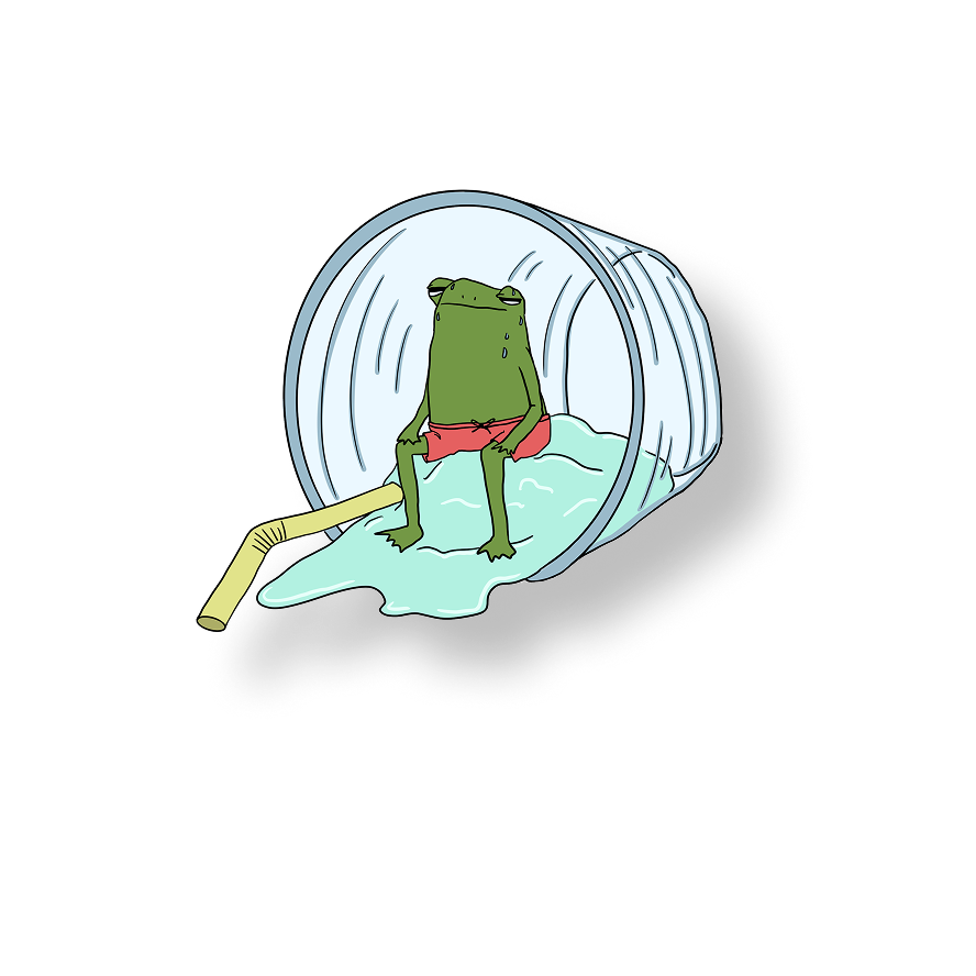 cup coolin frog
