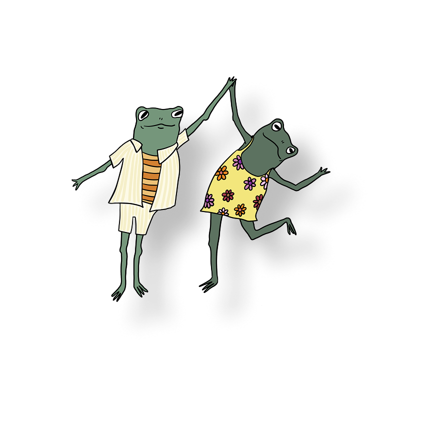 dancing couple frogs