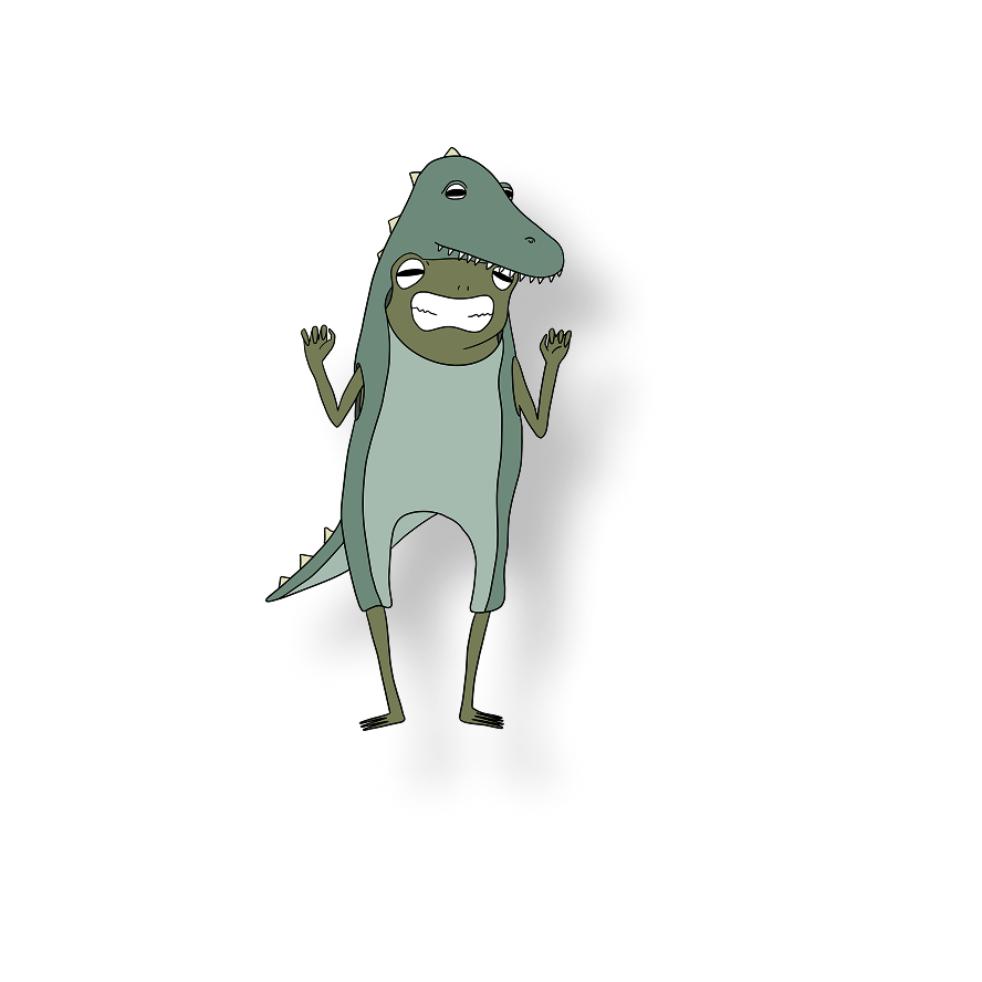 dino costume frog