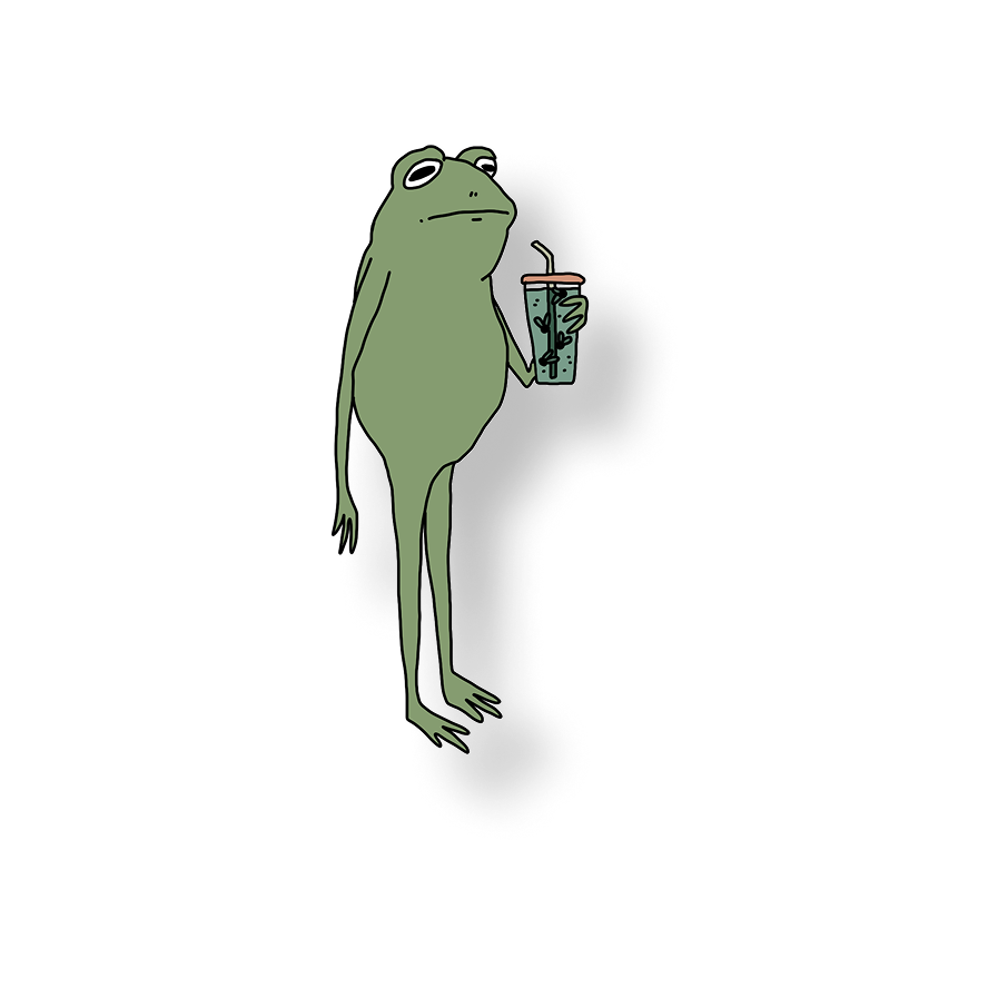drinking juice frog
