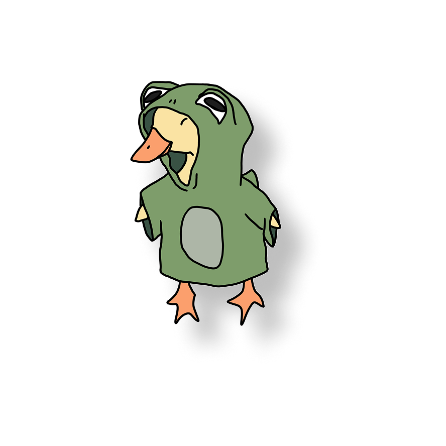 duck dressed as a frog