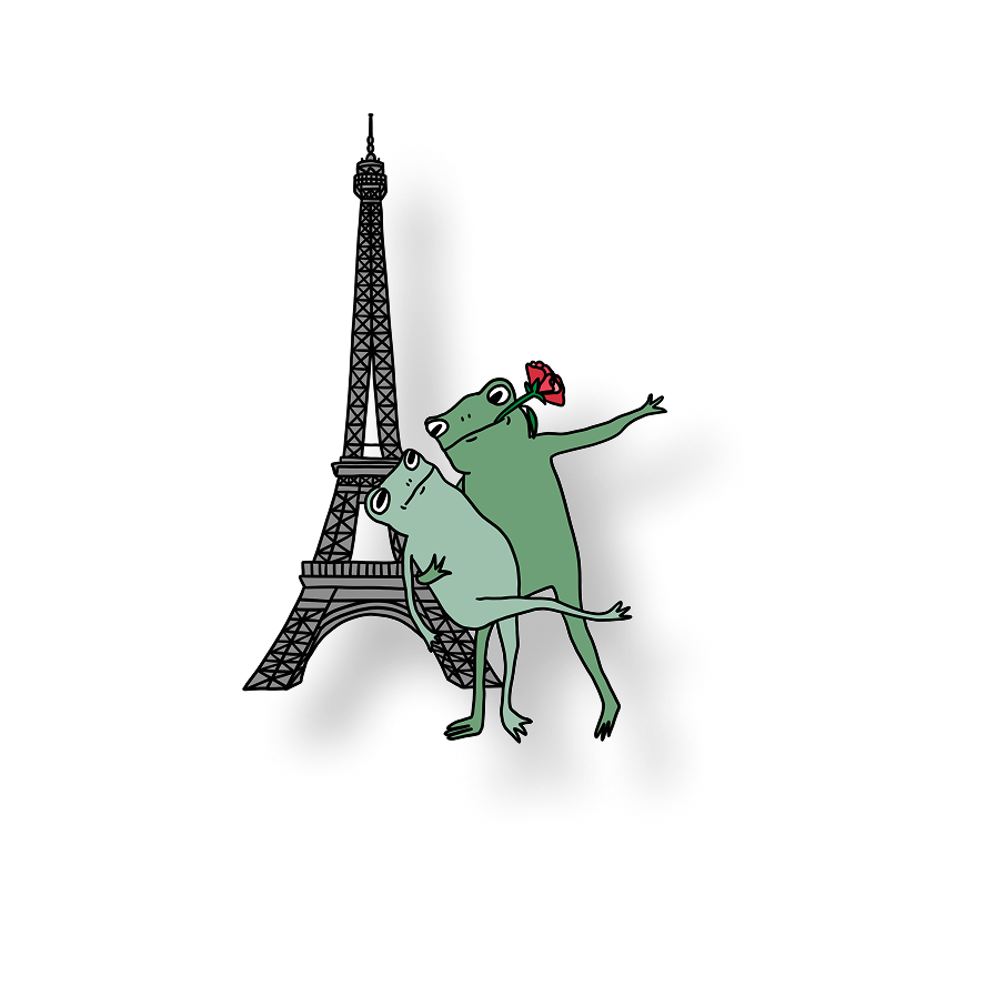 eiffel tower lovin frogs