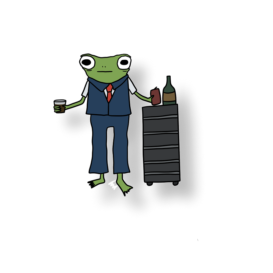 flight attendant frog