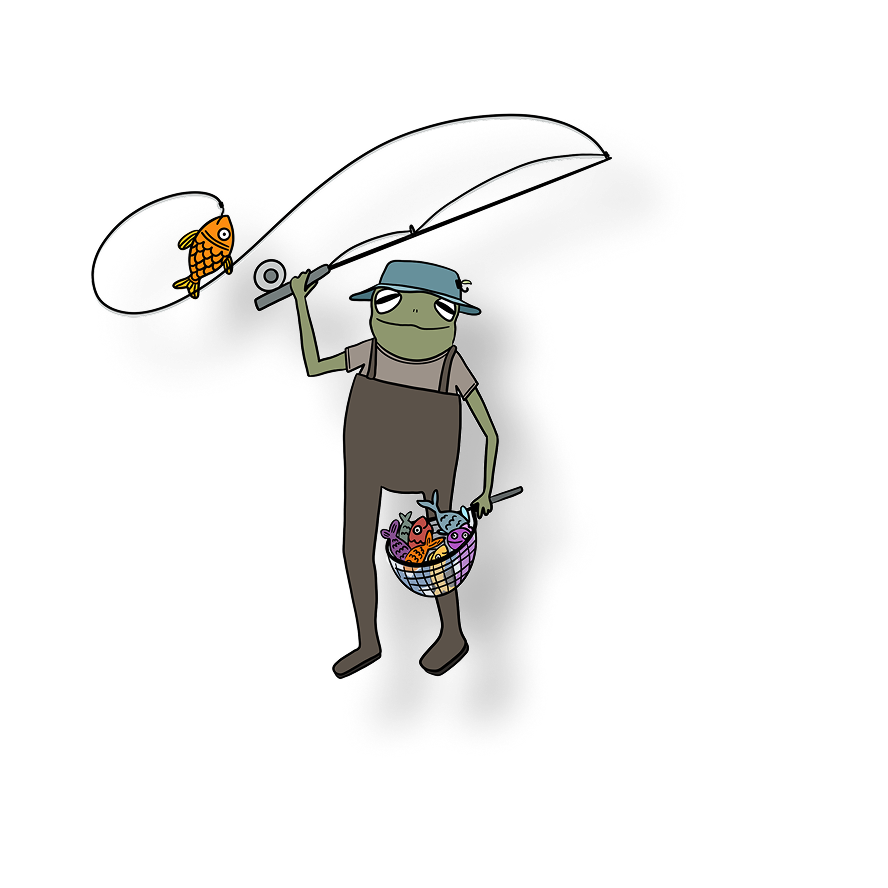 fly fishing frog