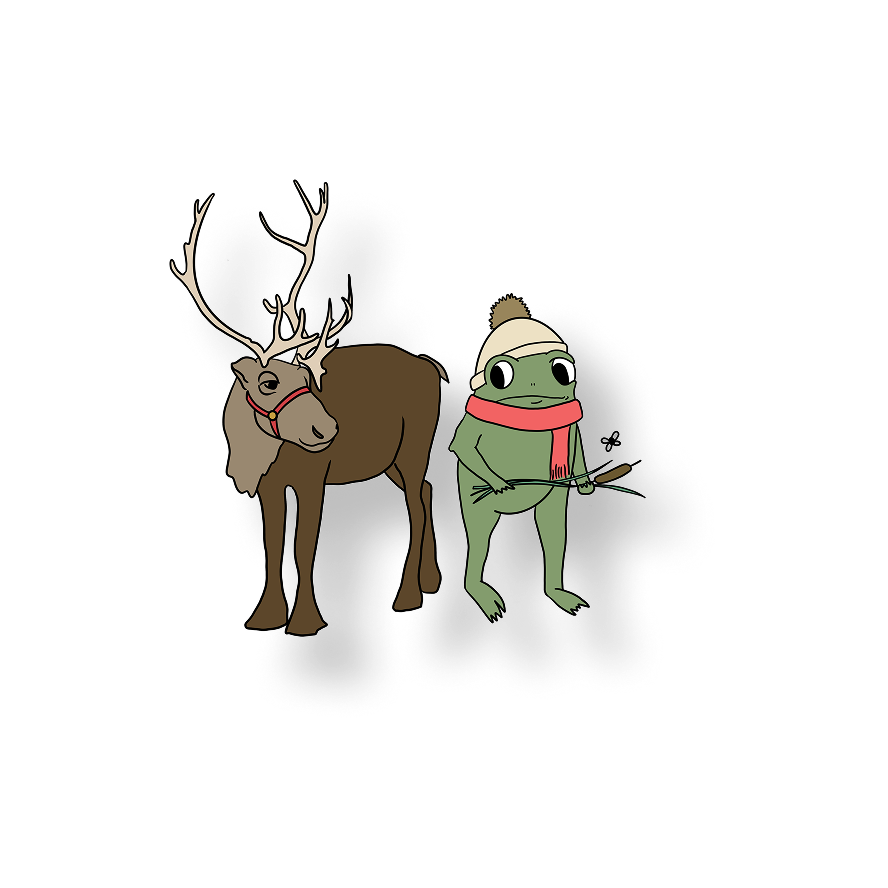 frog and reindeer