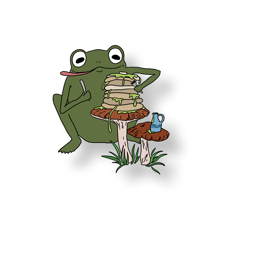 frog eatin pancakes
