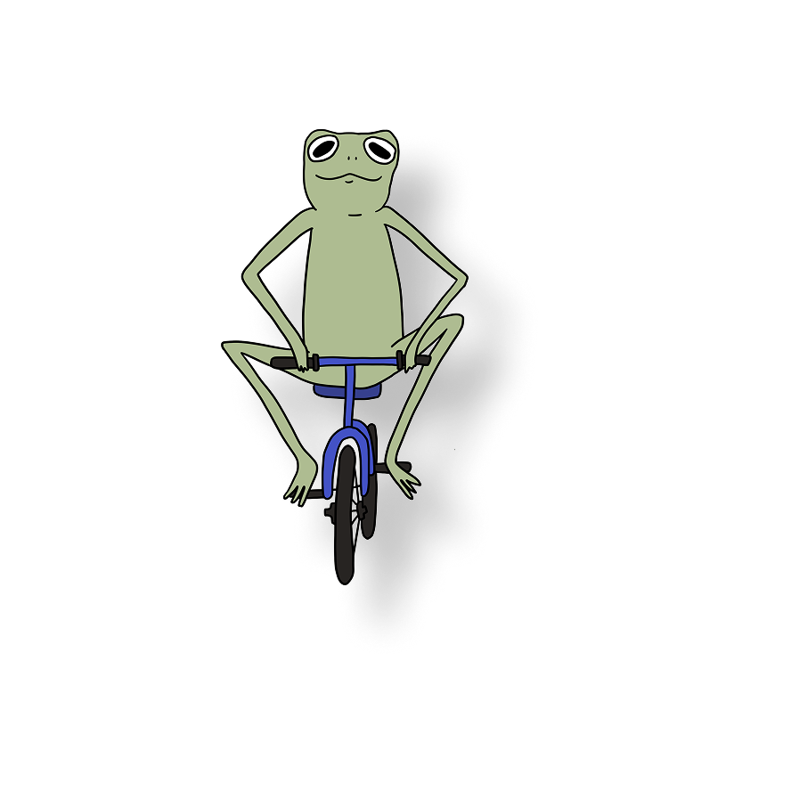 frog on little bike