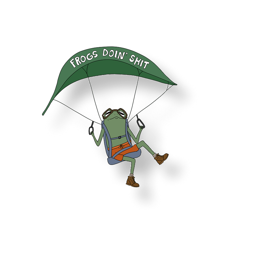 frog parachuting