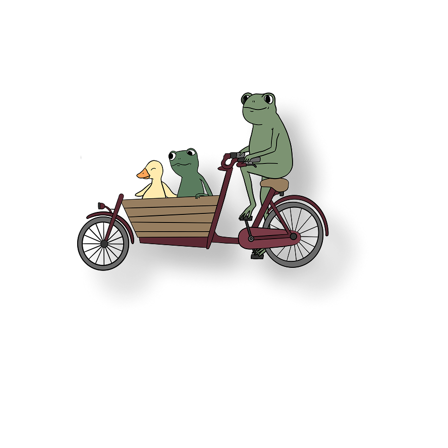 frogs and friends biking