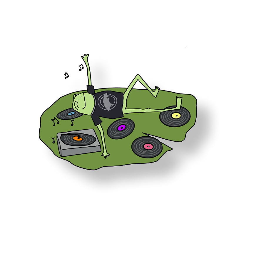 graywhale frog on a lily pad