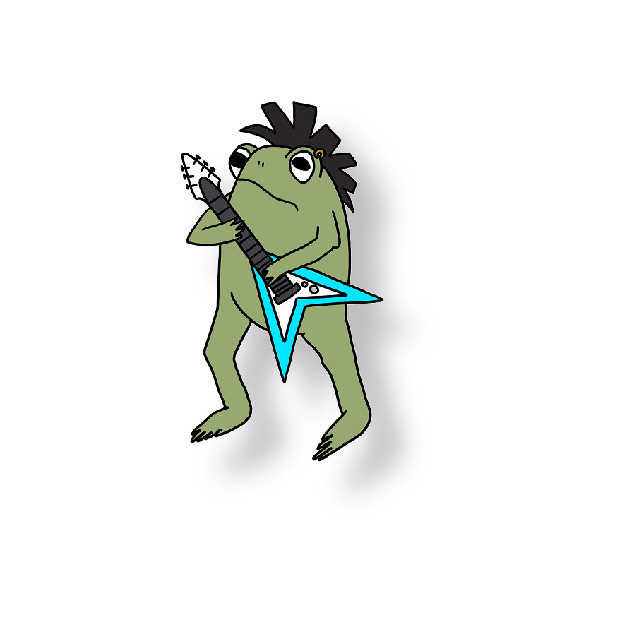 guitar rockin frog
