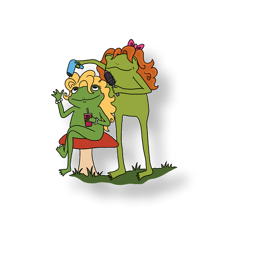 hairstylist frog
