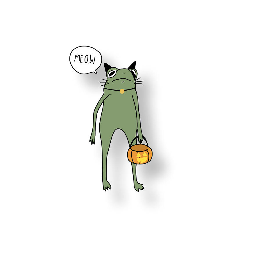 halloween kitty frog