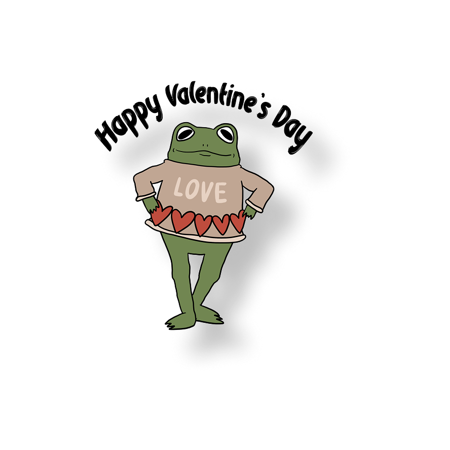 happy valentines day frog