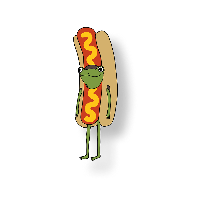 hotdog costume frog