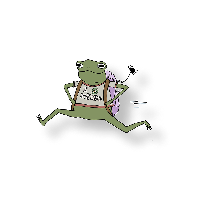 i heart hiking frog