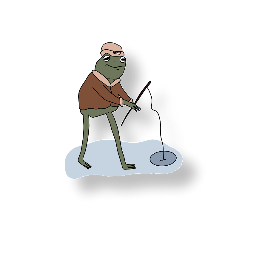 ice fishing frog