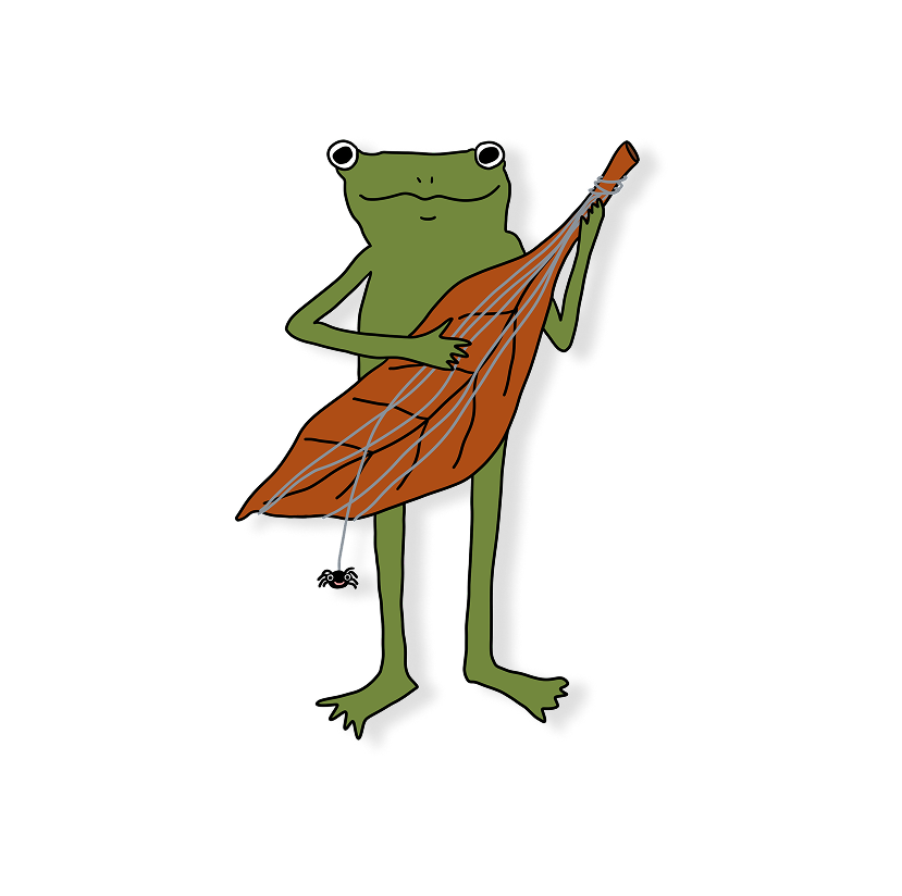 leaf guitar frog