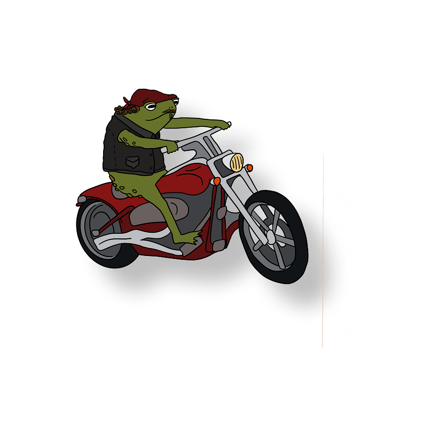 motorcycle ridin frog
