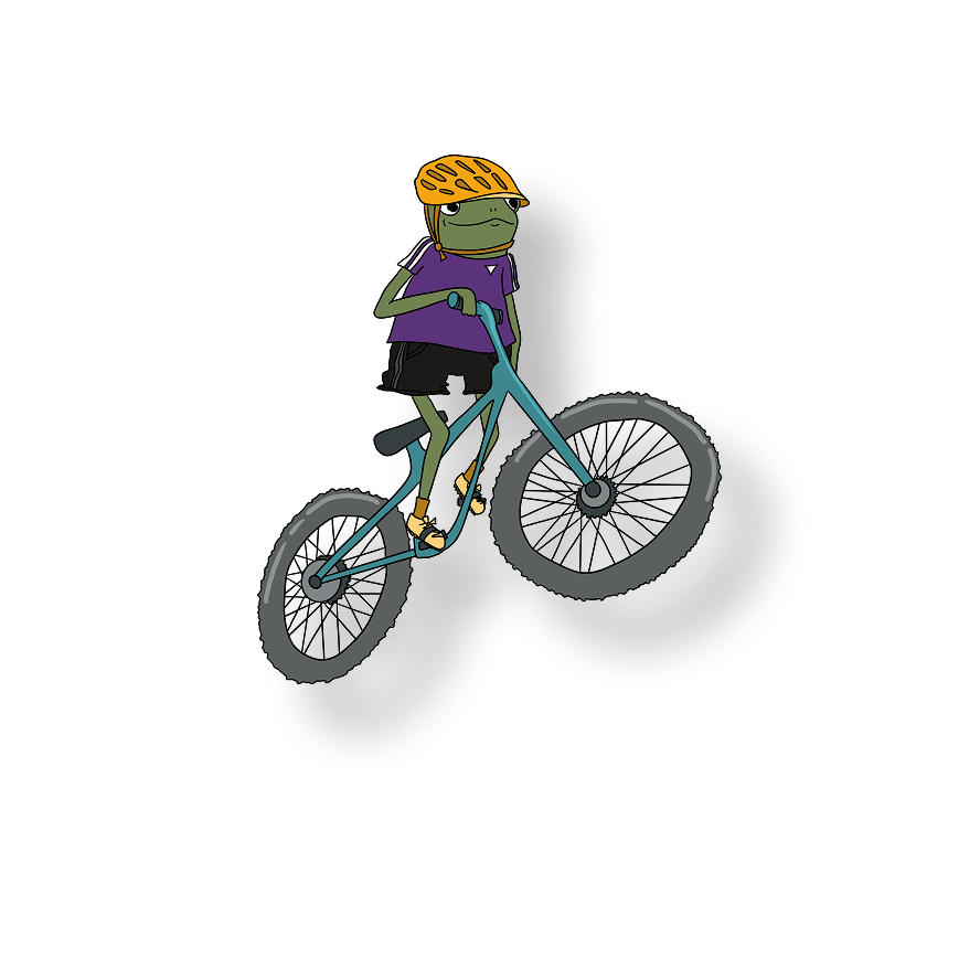 mountain biking frog