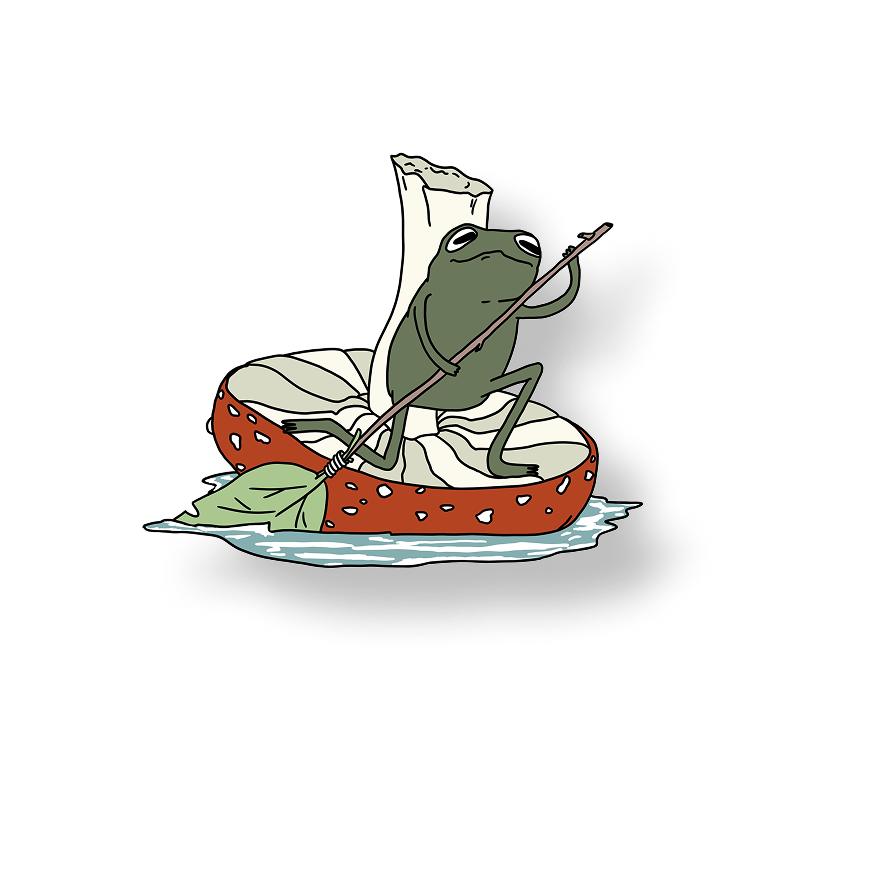 mushroom raft frog