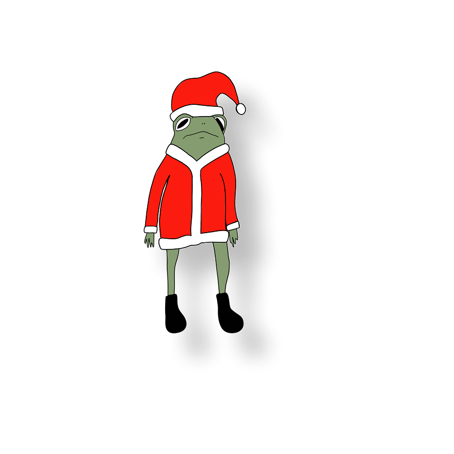 no pants santa frog