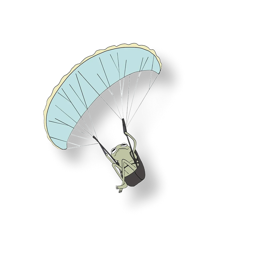 paragliding frog