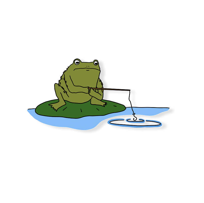 patient toad fishing