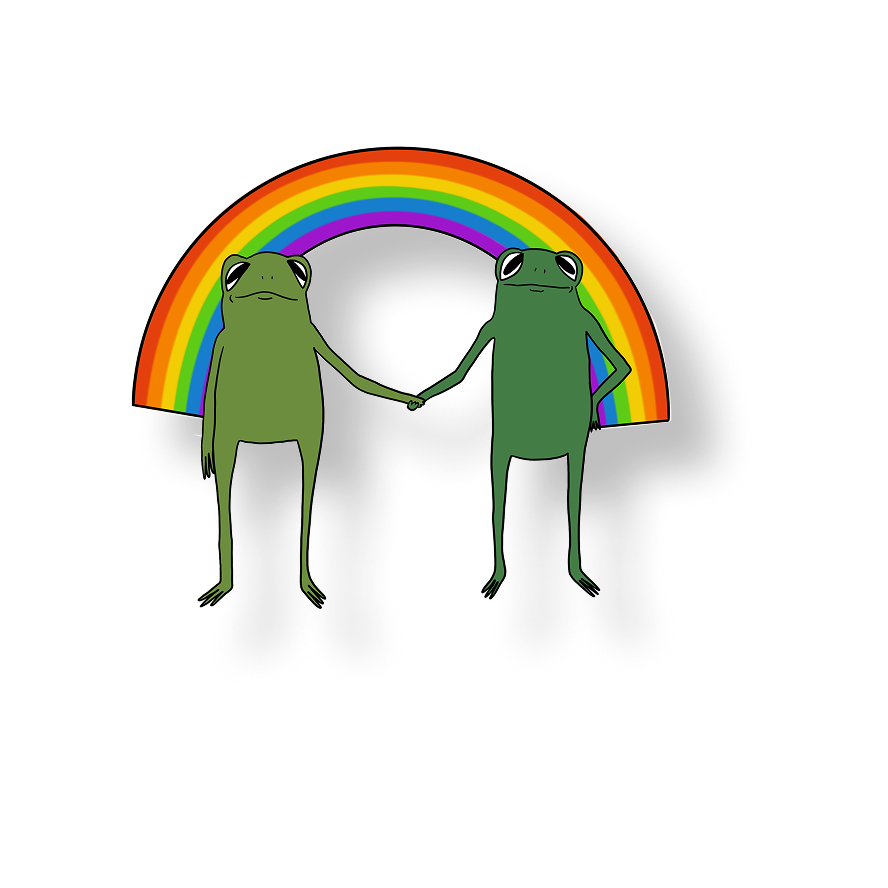 rainbow pride frogs