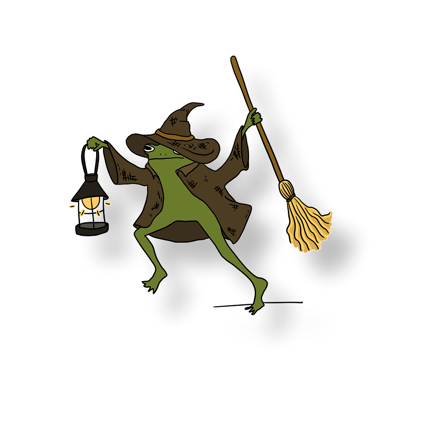 running witch frog
