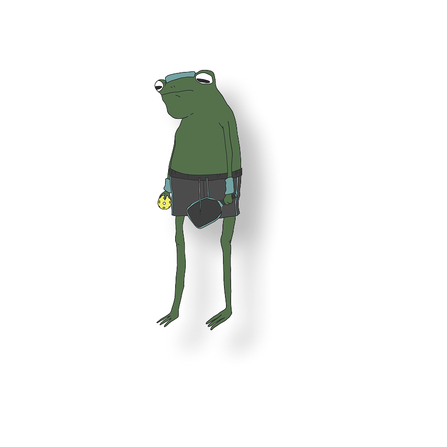 sad pickle ball frog