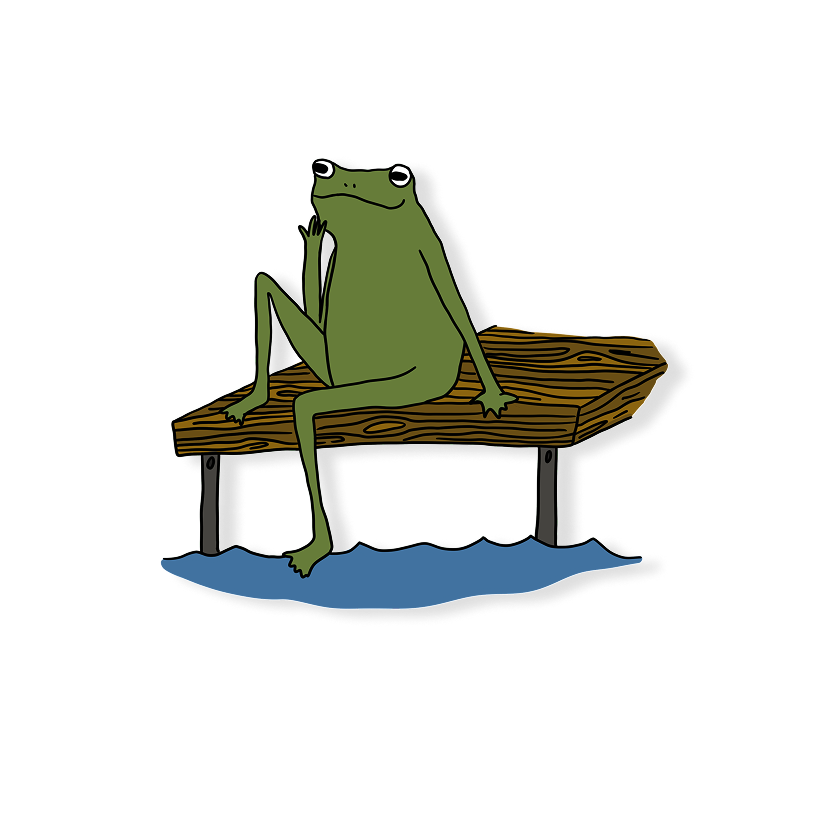 sitting on the dock frog