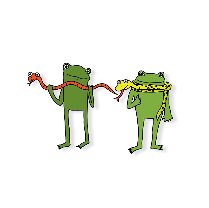 snake scarf frog