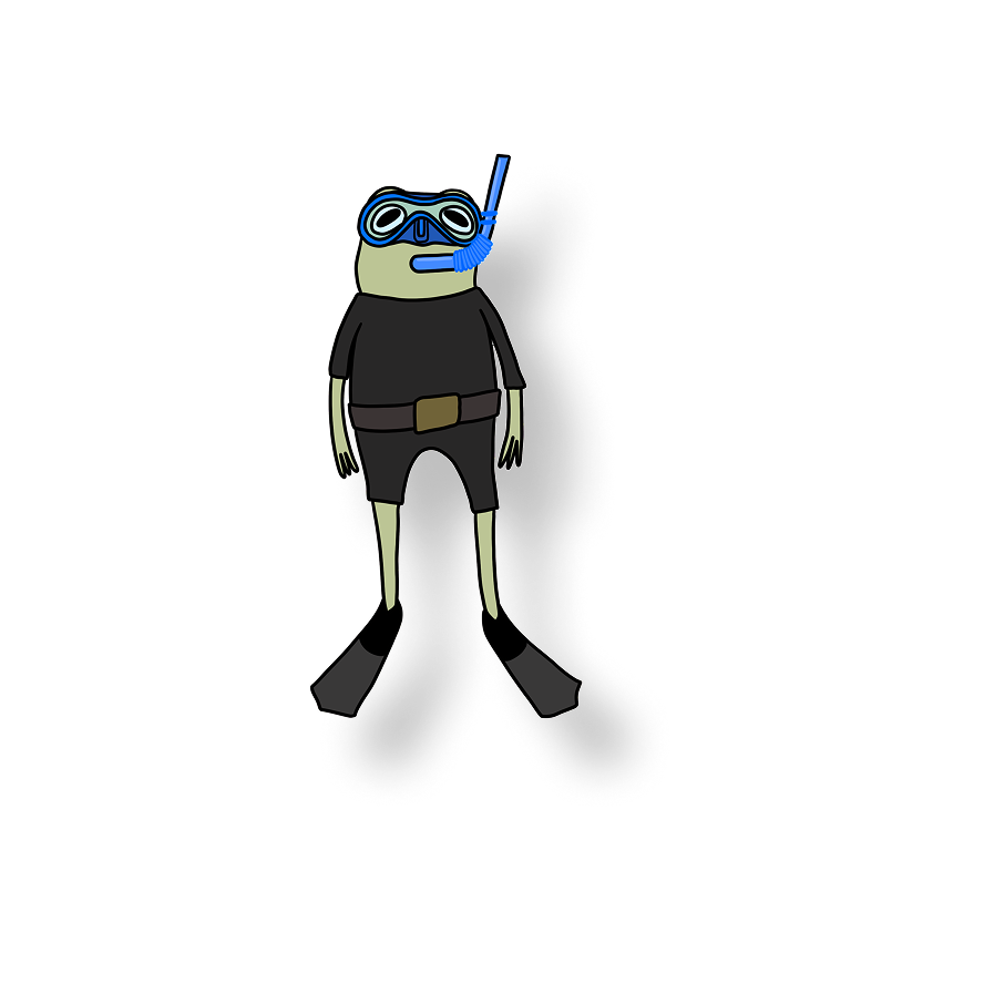 snorkeling frog