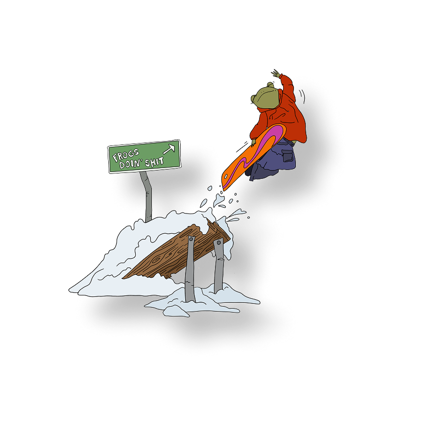 snowboard jump frog