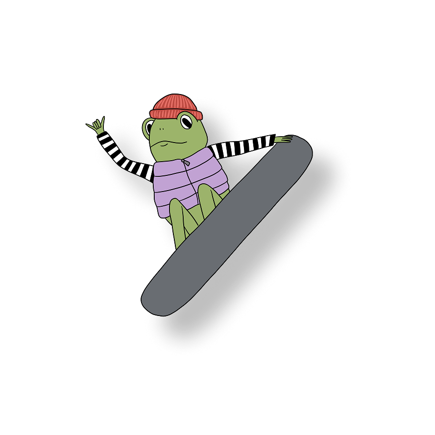 snowboarding frog
