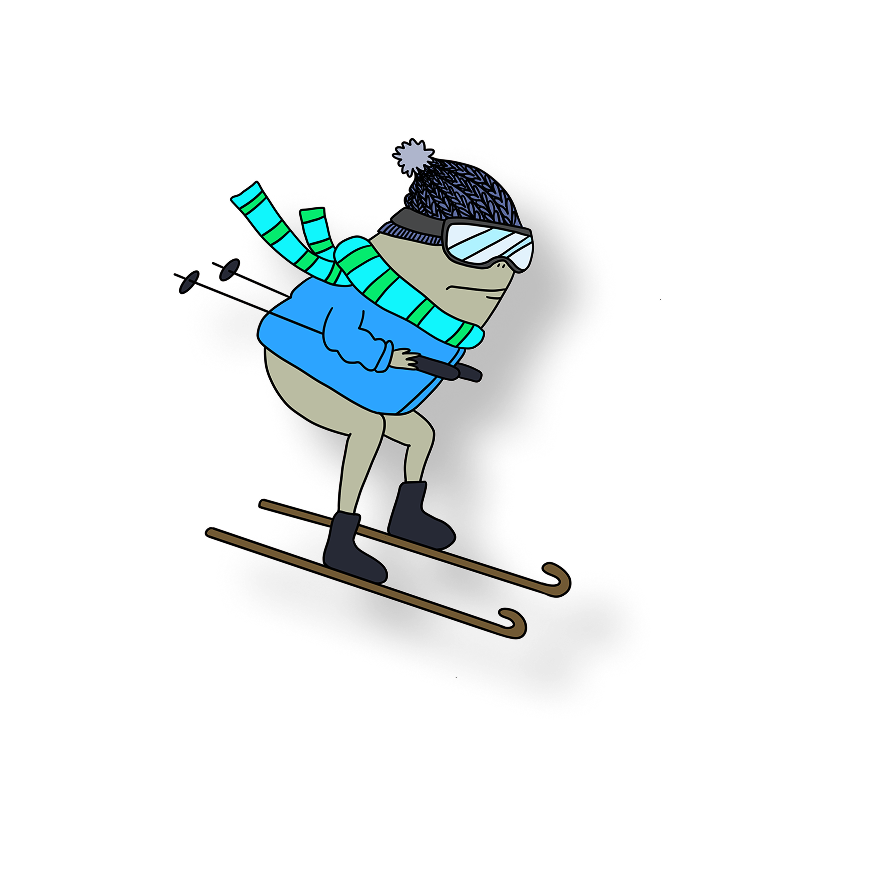 speedy skier frog