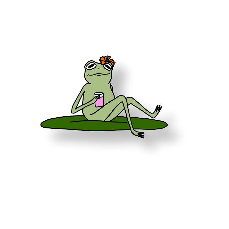 sunbathing frog