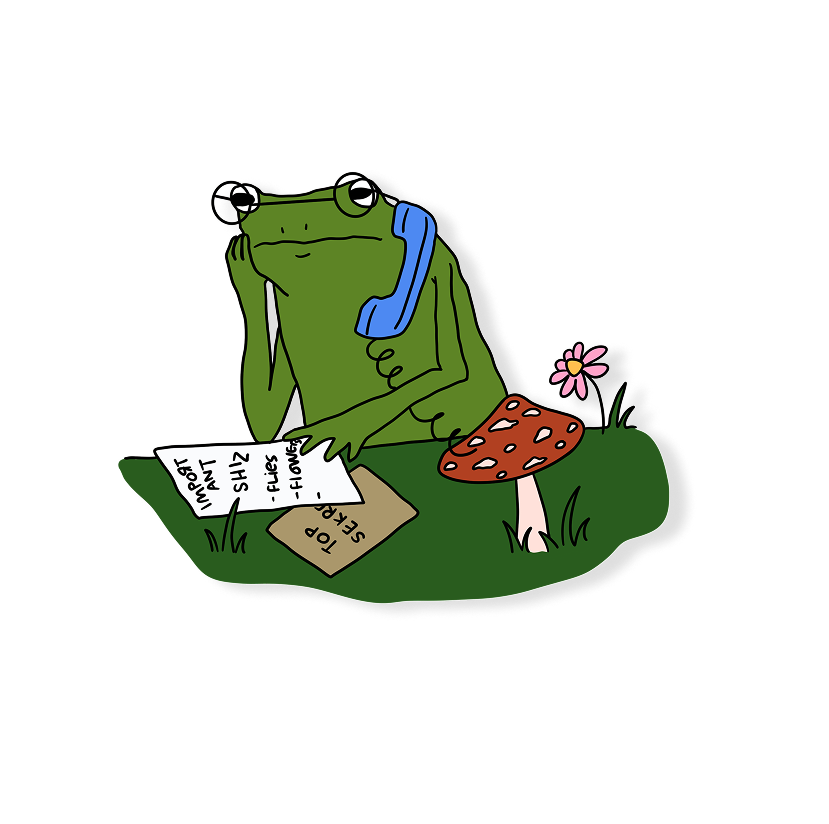 swamped at work frog