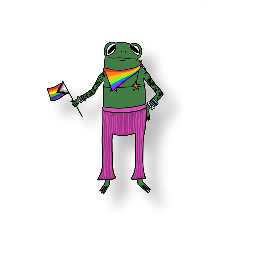 tatted pride frog