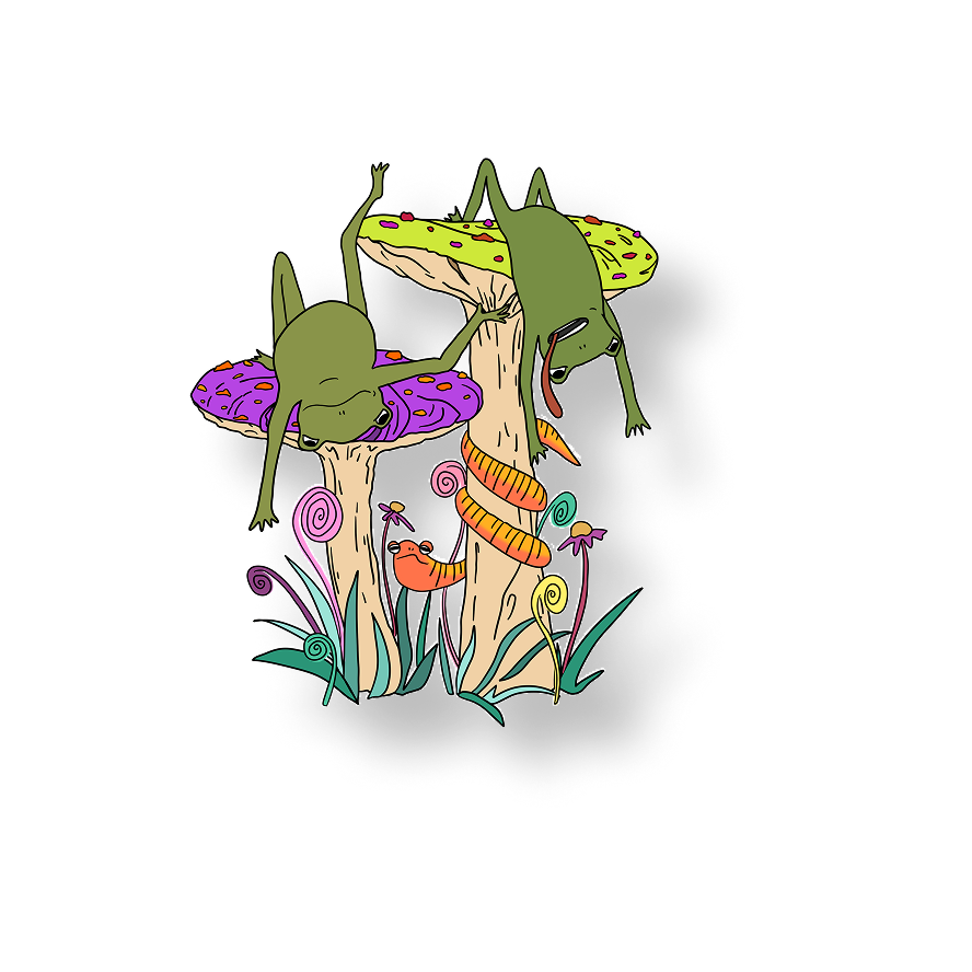 trippin on shrooms frogs