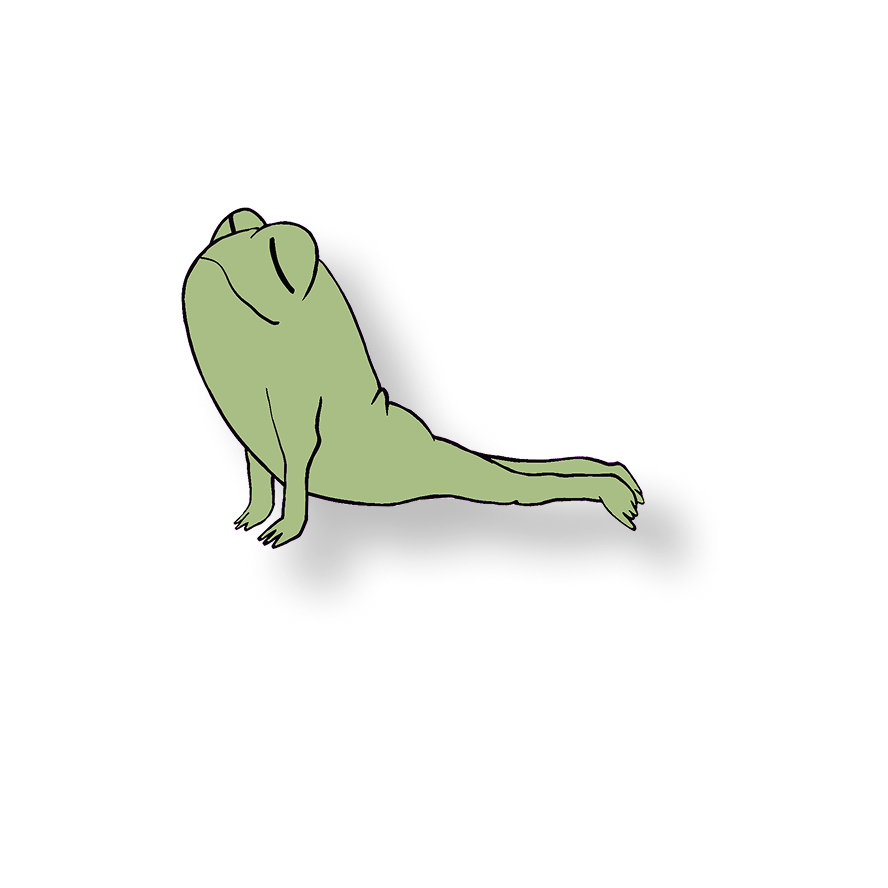 upward facing dog yoga frog