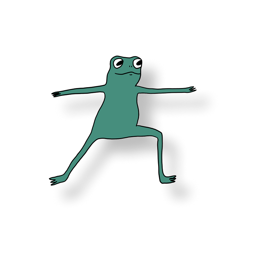 warrior 2 yoga frog